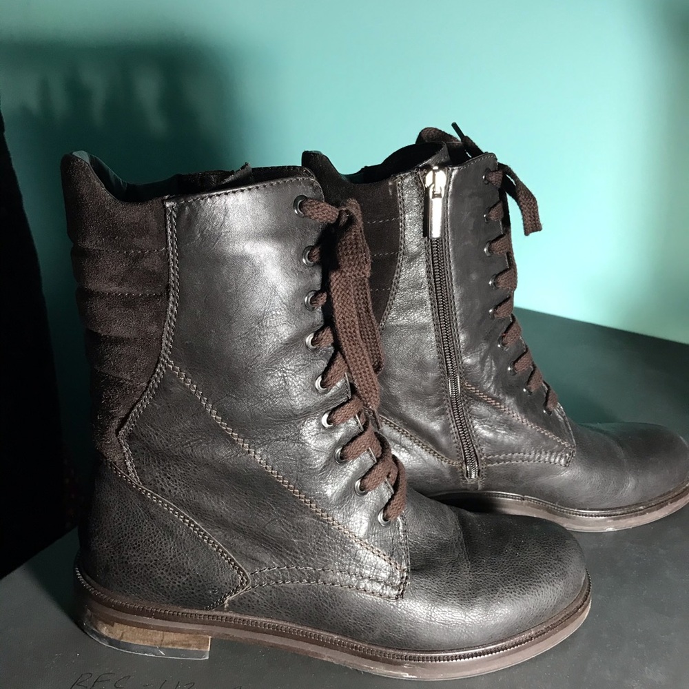 Italian Aquatalia brown leather boots - Size 9